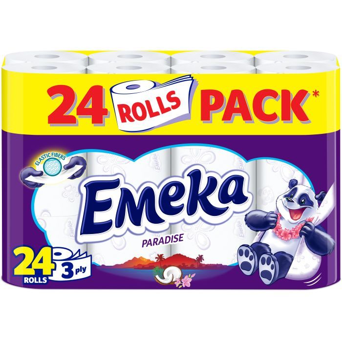 Туалетная бумага Emeka Paradise 3 шари 24 рулони Фото