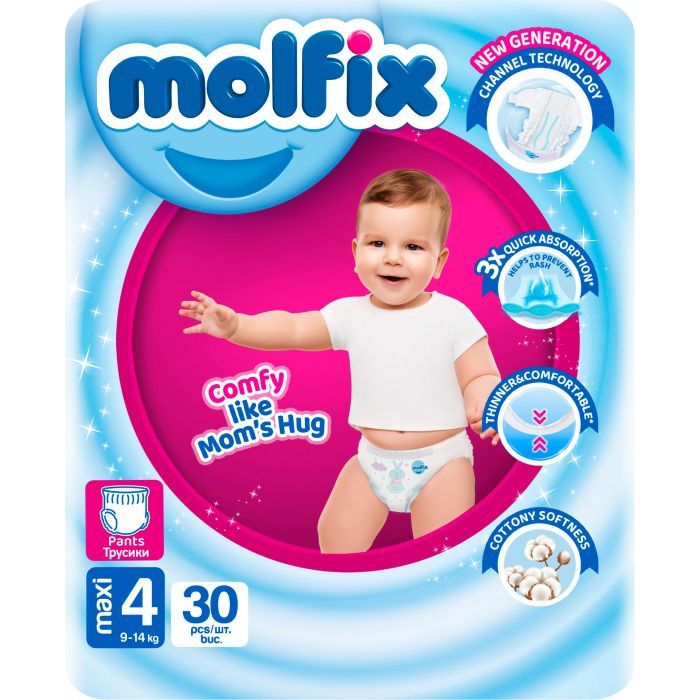 Подгузники Molfix Трусики 4 maxi 9-14 кг 30 шт Фото