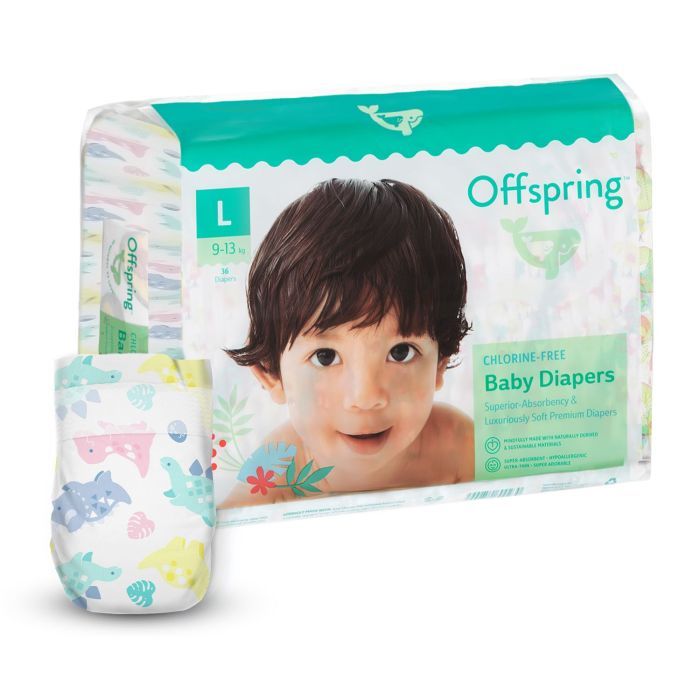 Подгузники Offspring Dinoland Розмір L 9-13 кг 36 шт Фото