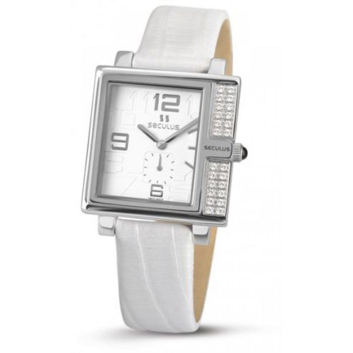 Наручные часы Seculus 1670.2.1064 white, ss-cz, white leather Фото