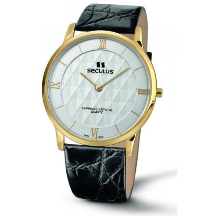 Наручные часы Seculus 4455.1.106 white, pvd, black leather Фото