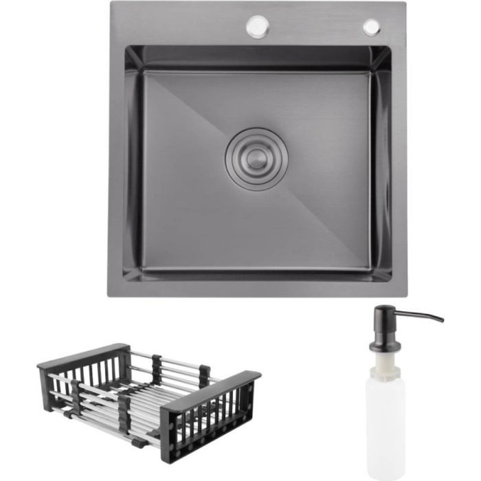 Мойка кухонная Kroner Schwarze-4545HM Фото