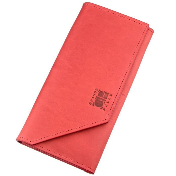 Кошелек Grande Pelle Из итальянской кожи Красный Фото