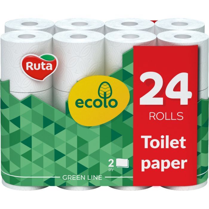 Туалетная бумага Ruta Ecolo 2 слоя 24 рулона Фото