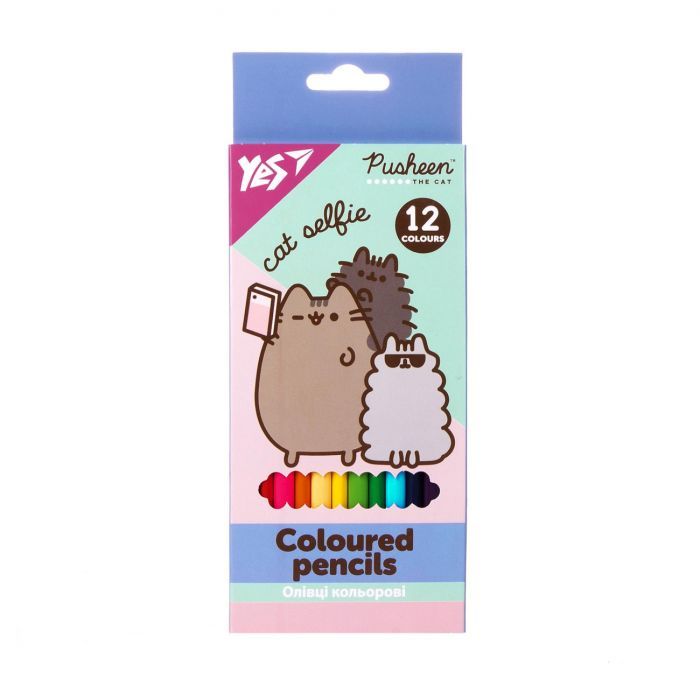 Карандаши цветные Yes Pusheen 12 кольорів Фото