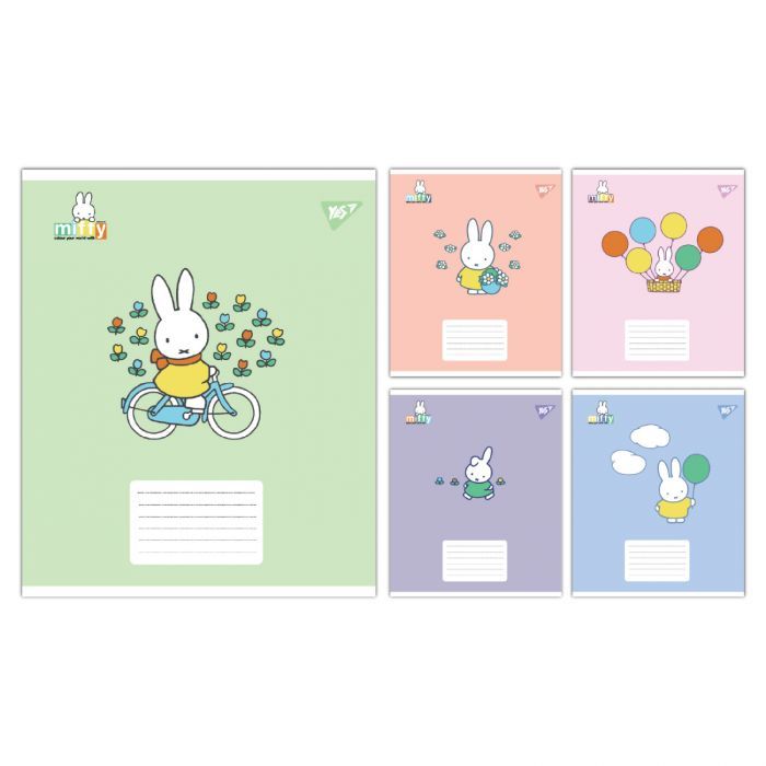 Тетрадь Yes Miffy Playfull А5 24 аркушів клітинка Фото