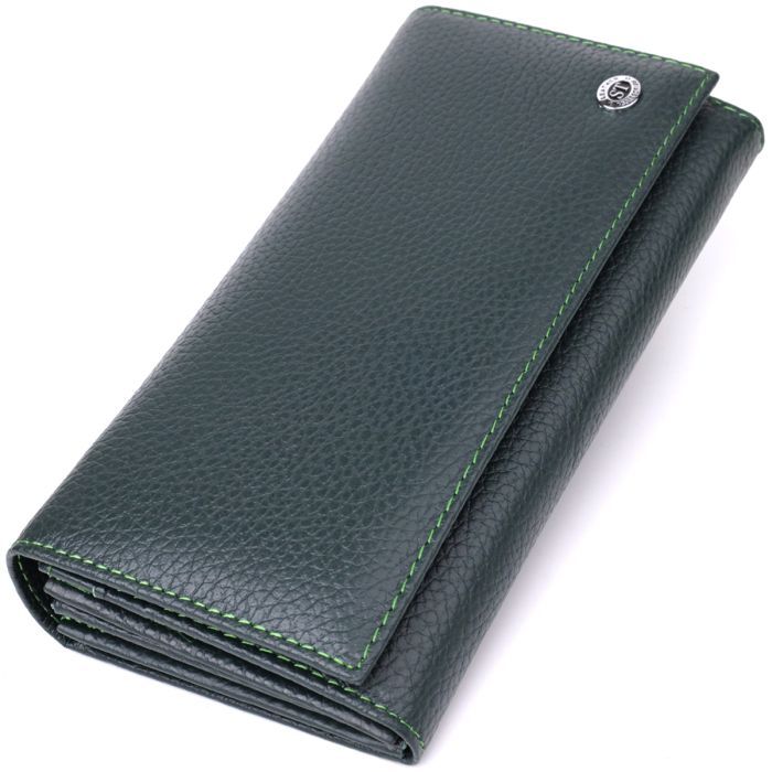 Кошелек ST Leather Из натуральной кожи Зеленый Фото