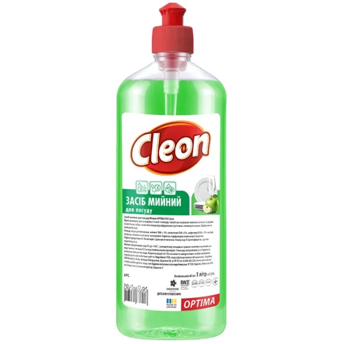 Средство для ручного мытья посуды Cleon Яблоко 1 л Фото