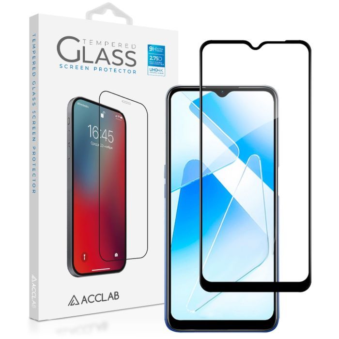 Стекло защитное ACCLAB Full Glue Oppo A55 5G Black Фото