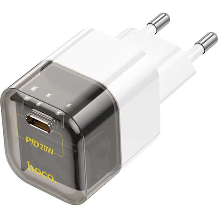 Зарядное устройство HOCO C125A Transparent USB-C PD20W Transparent Black Фото