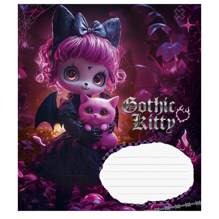 Тетрадь Школярик Gothic cats 12 листов клетка Фото