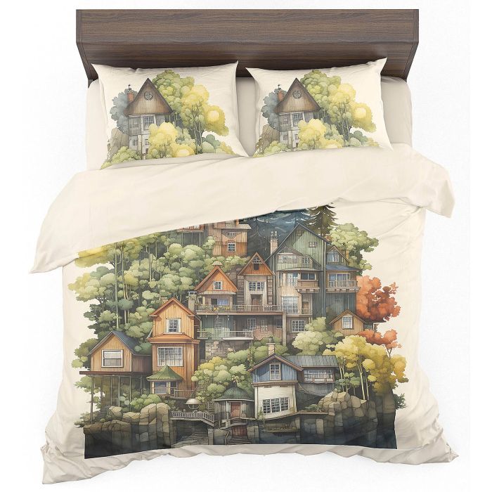 Постельное белье Home Line Домики, бязь, полуторный Фото