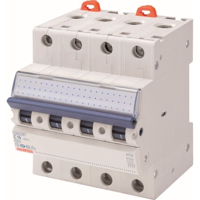 Автоматический выключатель GEWISS 4-п. 16A 6kA С Фото