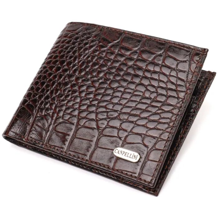 Портмоне Canpellini Из натуральной кожи Коричневое Фото