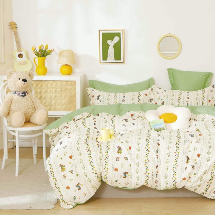 Постельное белье Home Line Сатин Твіл Зайченята полуторний Фото