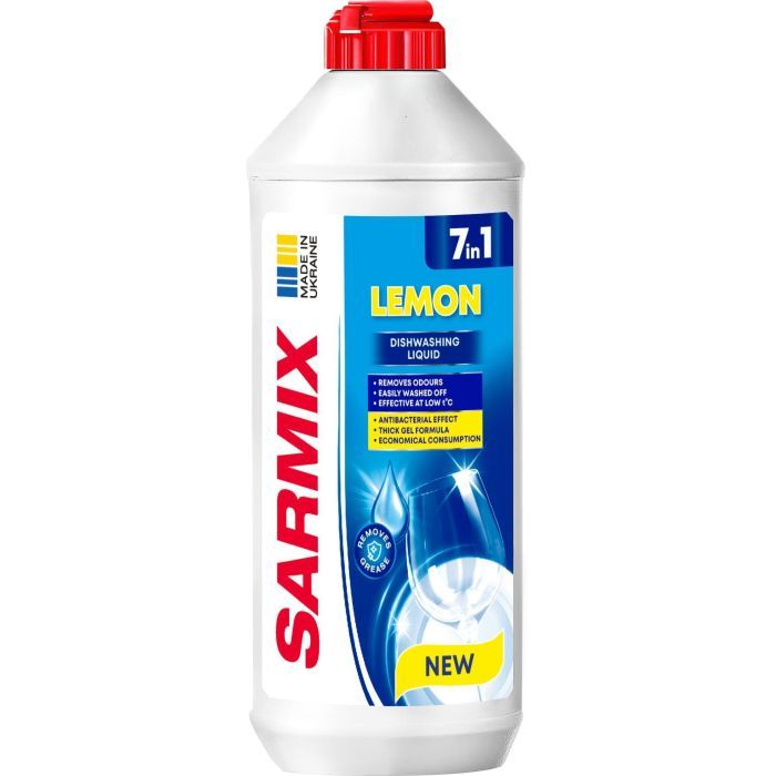 Средство для ручного мытья посуды Sarmix Lemon 900 мл Фото