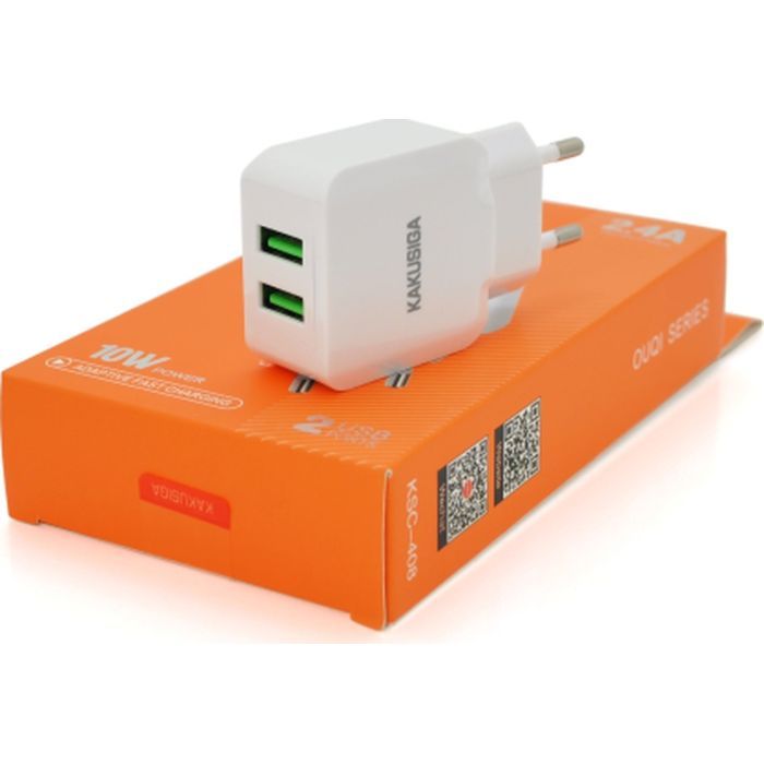 Зарядное устройство KAKUSIGA 2xUSB 2.4A 12W white Фото