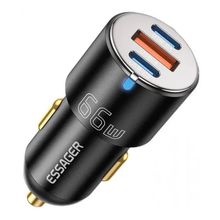 Зарядное устройство Essager 2xUSB-C 66W + 1xUSB black Фото