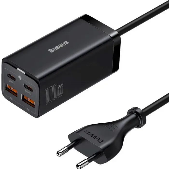 Зарядное устройство Baseus 2xUSB-C 100W + 2xUSB GaN black Фото