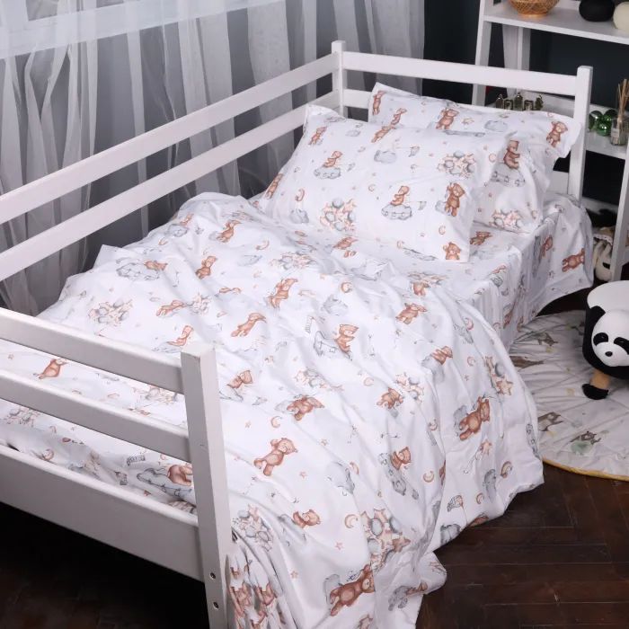 Постельное белье MirSon 010 Teddy ballons Фланель 200x220 Евро Фото
