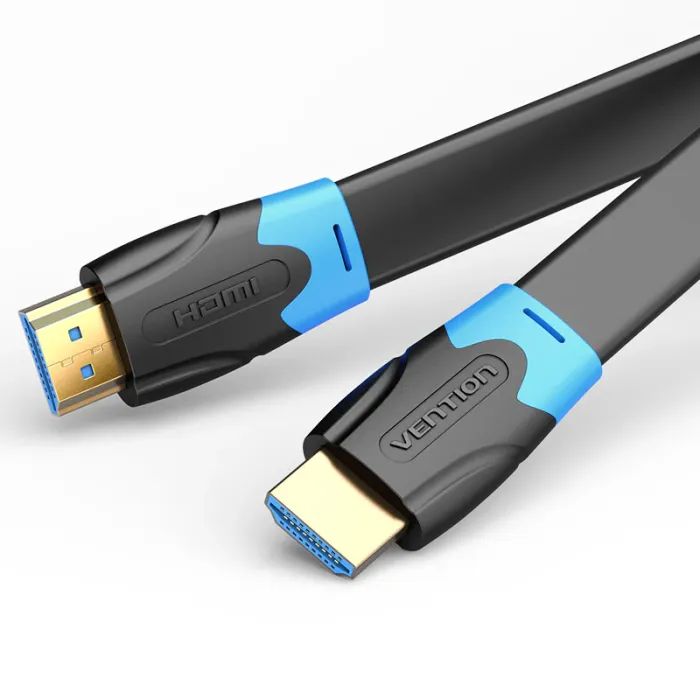 Кабель мультимедийный Vention HDMI M to HDMI M 1.0m 4K60Hz flat black Фото