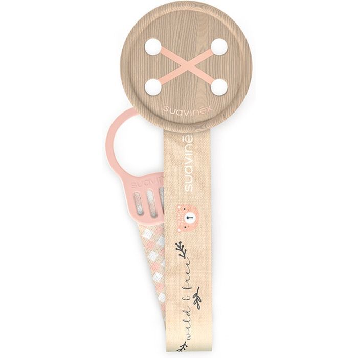 Клипса для пустышек Suavinex Wild & Free, рожева Фото