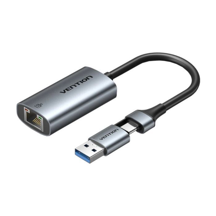 Переходник Vention USB-C to RJ45 Ethernet 1000Mbps gray Фото