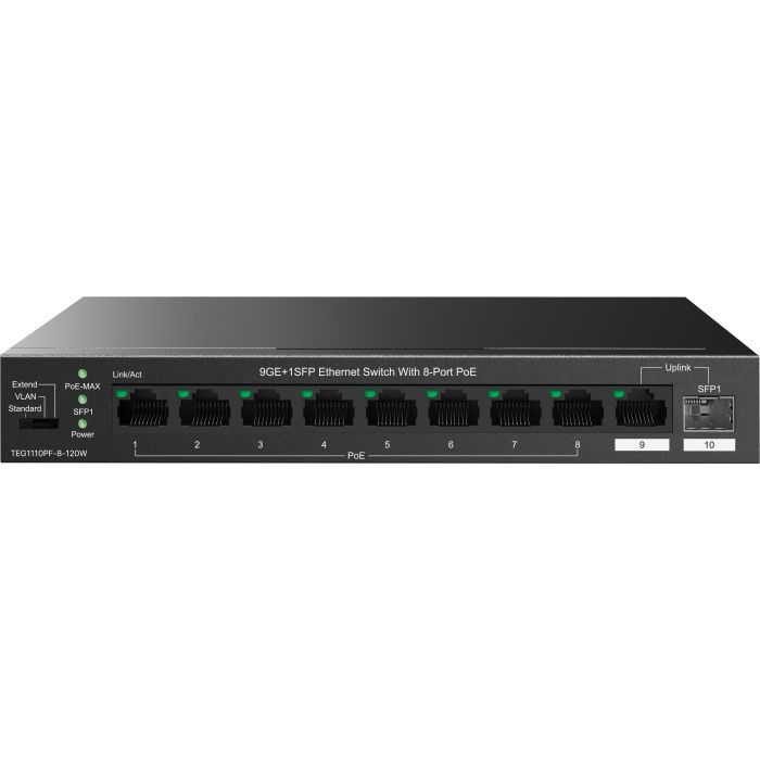 Коммутатор сетевой Tenda TEG1110PF-8-120W Фото