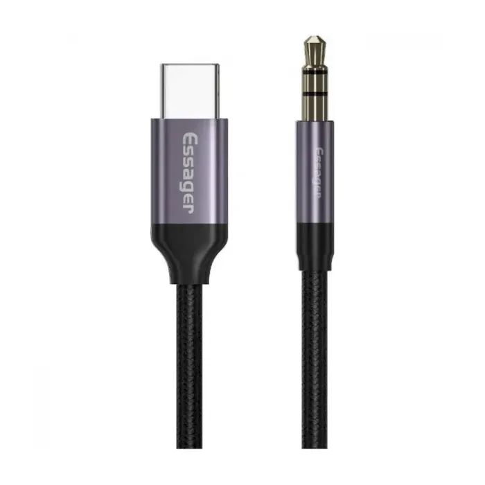 Кабель мультимедийный Essager USB-C to 3.5mm M 1.0m gray Фото