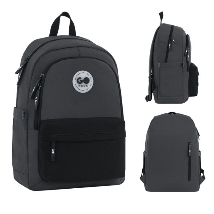 Рюкзак школьный GoPack Education Teens 141L чорний, сірий Фото