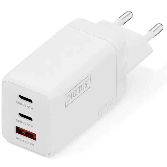 Зарядное устройство Digitus 2xUSB-C + 1xUSB 67W GaN Фото