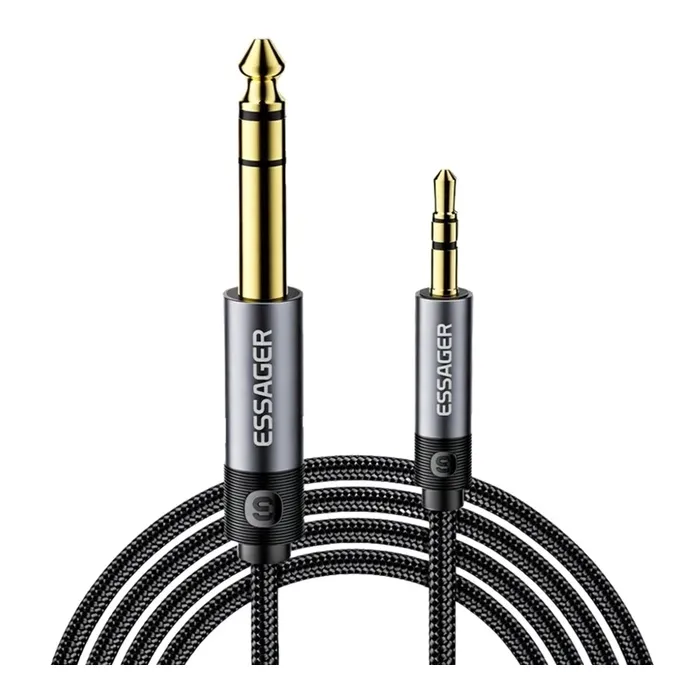 Кабель мультимедийный Essager 3.5mm M to 6.5mm M 1.2m Фото
