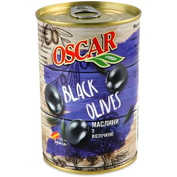 Овощная консервация Oscar foods Маслины с косточкой 400 г Фото