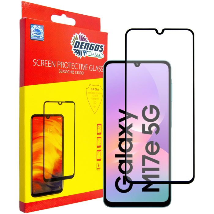 Стекло защитное Dengos Full Glue Samsung Galaxy M17e Black Фото