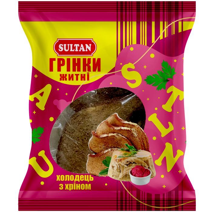 Сухарики Sultan житні "холодець з хріном" 80 г Фото