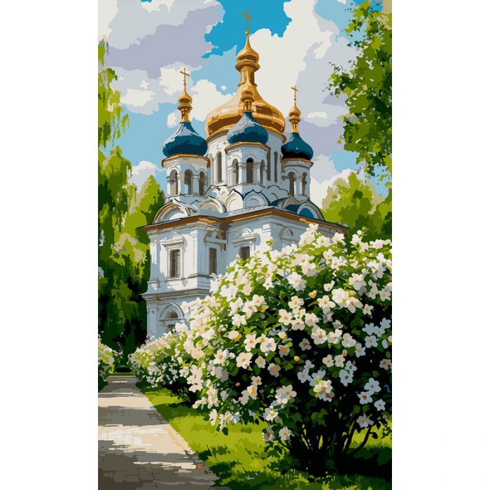Картина по номерам Santi Храм навесні 30х50 см Фото